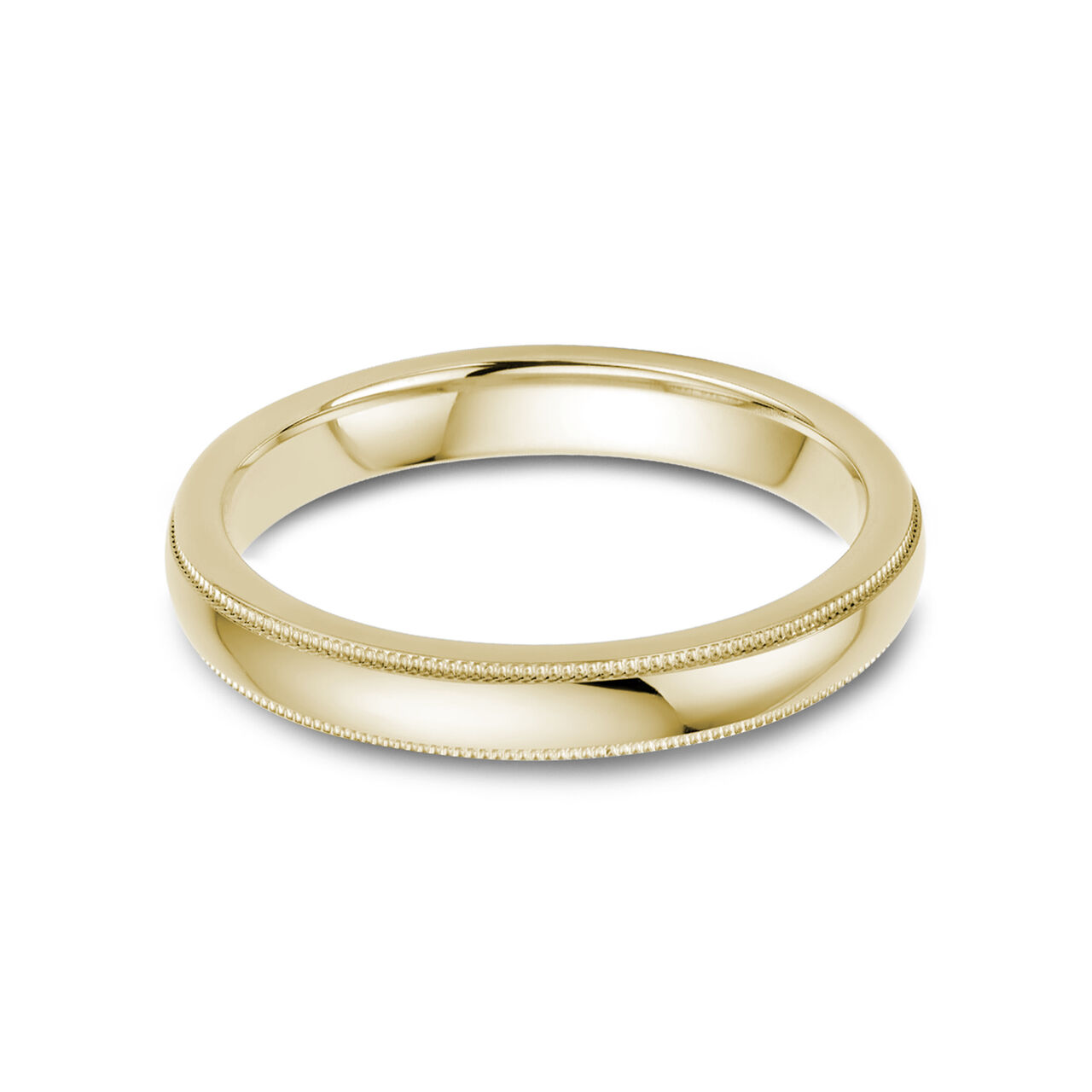 3 mm Milgrain Wedding Band Yellow Gold Front image number 0