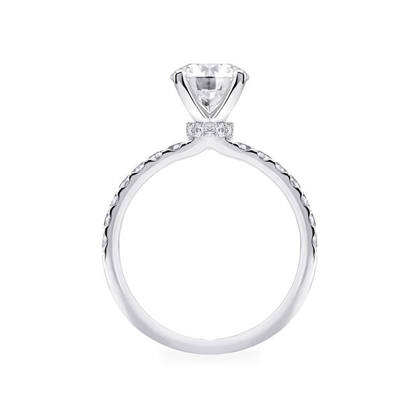 Round Solitaire Diamond Engagement Ring With Diamond Band