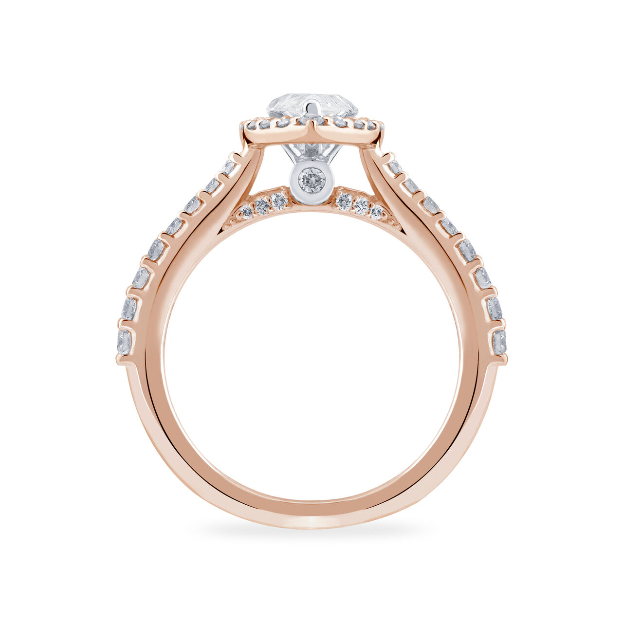 Birks 1879 Rose Gold Pear Diamond Engagement Ring image number 1
