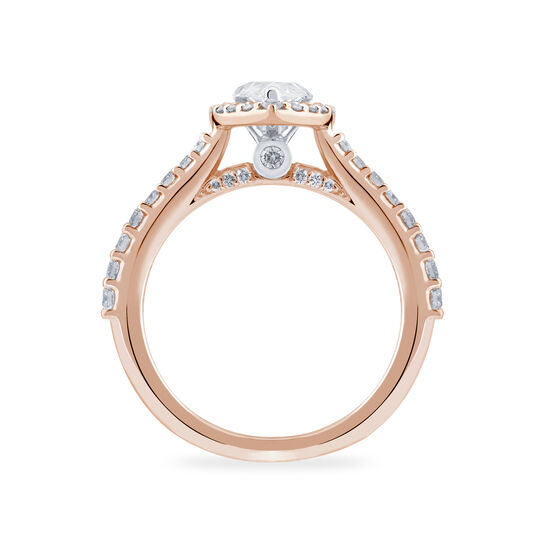 Birks 1879 Rose Gold Pear Diamond Engagement Ring image number 1
