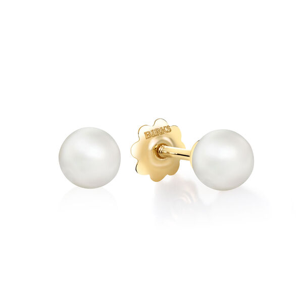 Boucles d'oreilles avec des perles d'eau douce pour bébé