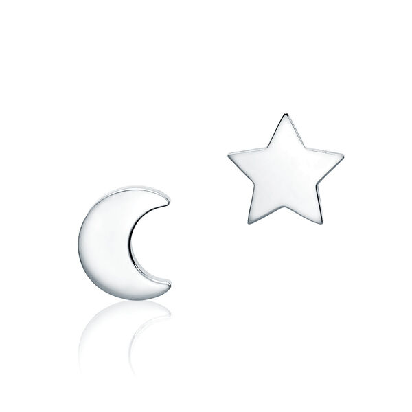 Boucle d’oreille sur clou lune en argent unique pour enfants