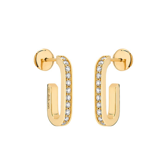 dinh van Maillon Yellow Gold and Diamond Pavé Earrings 860111 image number 0