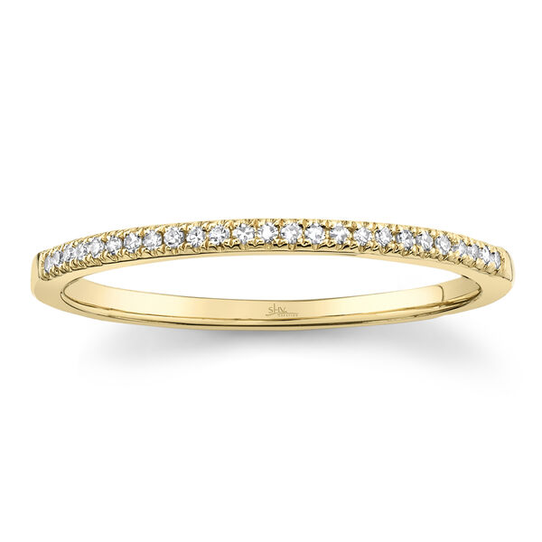 Bague en or jaune avec demi pav&eacute; de diamants