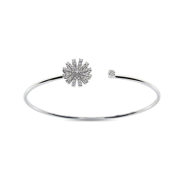 Bracelet jonc Margherita en or blanc et pavé de diamants
