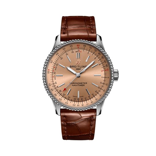 maison birks breitling navitimer automatic 35 steel copper folding clasp a17395201k1p2 image number 0