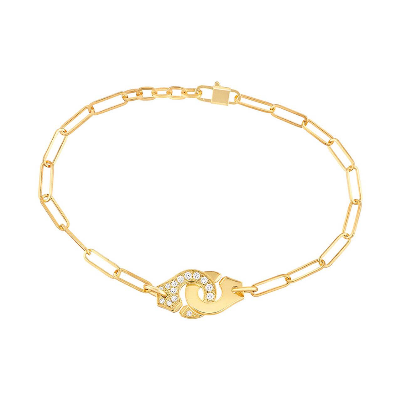 Dinh Van Paris Menottes Dinh Van R10 Yellow Gold Diamond Half Pavé Bracelet image number 0