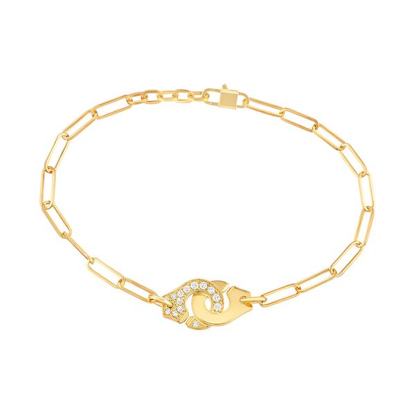Menottes dinh van R10 Yellow Gold Diamond Half Pavé Bracelet