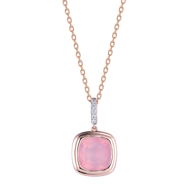 Rose Quartz Pendant in Rose Gold