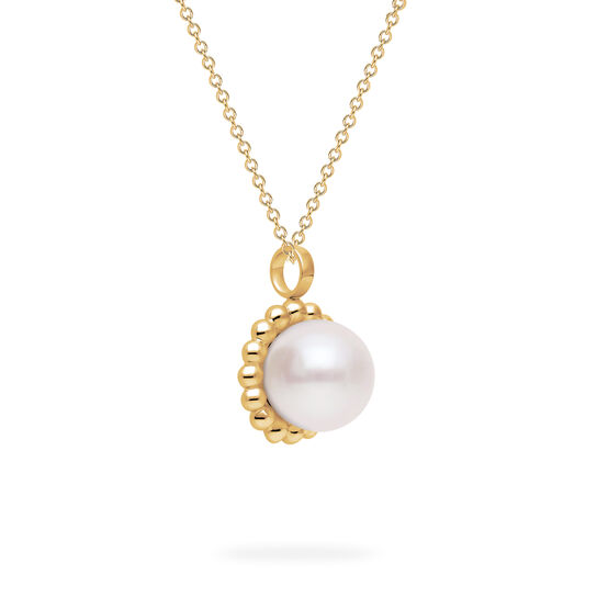 Birks Essentials Yellow Gold Bead and Freshwater Pearl Pendant image number 2