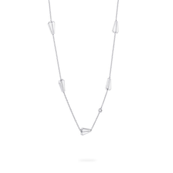 Sterling Silver and Diamond Station Necklace