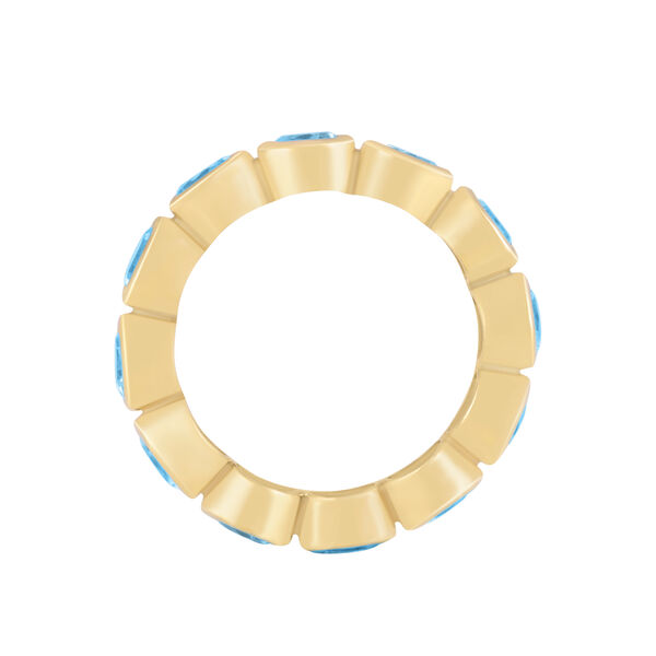 Oval Topaz Bezel Eternity Ring