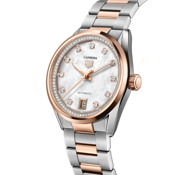 Carrera Automatic 36 mm Stainless Steel and Diamond