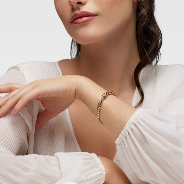Bracelet Solo Flex'it Multi-rondelles en or jaune avec diamants, moyen