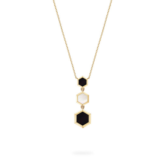 Birks Bee Chic Mother-of-Pearl and Onyx Pendant 450011498134 image number 0