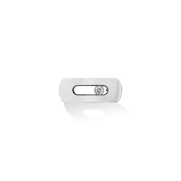 Bracelet My Move en cuir avec motif en or blanc et diamant