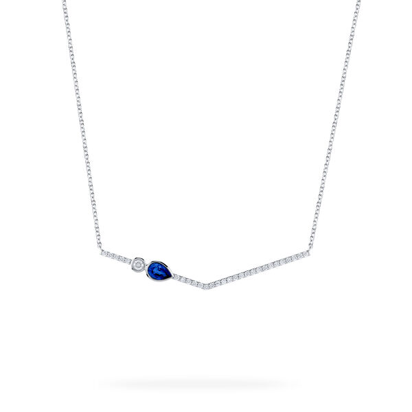 Collier chevron en saphir et diamants