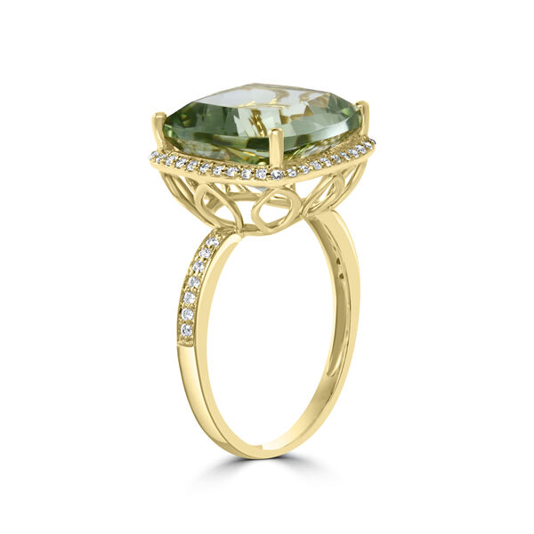 Yellow Gold and Green Quartz Ring