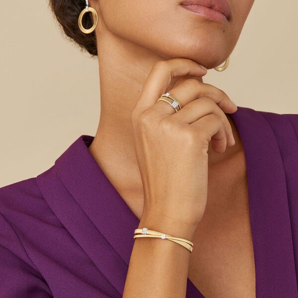 Bague Masai en or jaune avec diamants