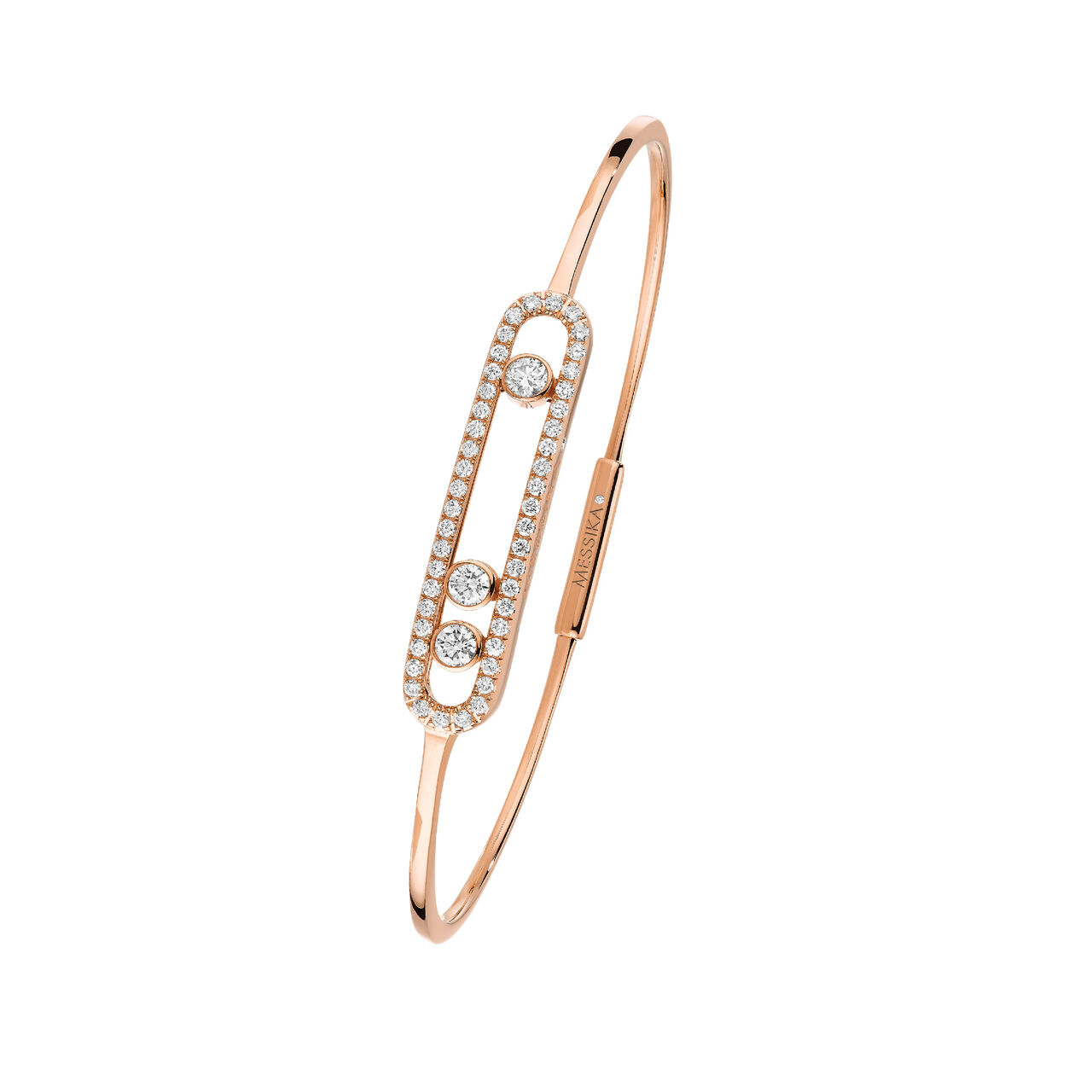 Move Classic Rose Gold and Diamond Pavé Bangle Messika 05032-PG image number 0