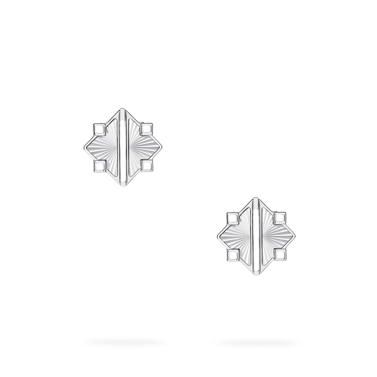 Birks Muse Guilloch&eacute; Sterling Silver Earrings image number 2