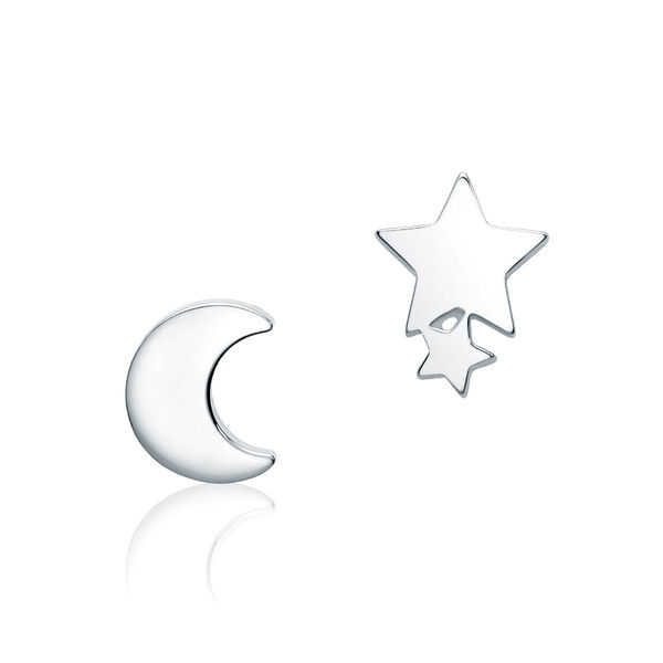 Single Silver Moon Stud Earring for Kids
