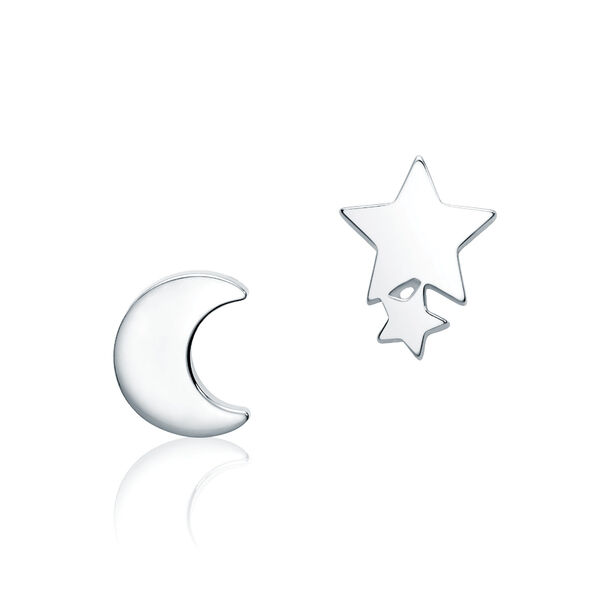 Boucle d’oreille sur clou lune en argent unique pour enfants