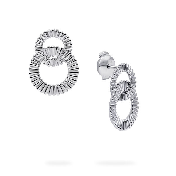 Silver Double Pleated Earrings