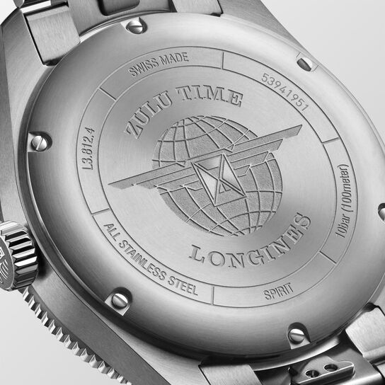 Longines Spirit Zulu Time Automatic GMT 42 mm Stainless Steel L3.812.4.63.6 Caseback image number 5