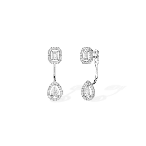 My Twin Small White Gold and Diamond Pavé Drop Earrings