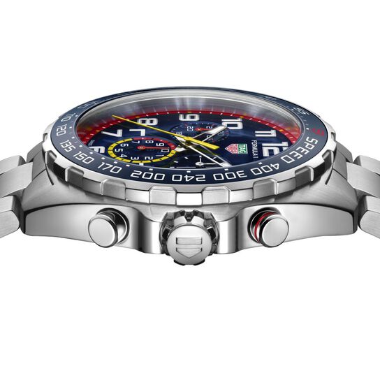 TAG Heuer Formula 1 Red Bull Racing Quartz Chronograph 43 mm Stainless Steel Side image number 3