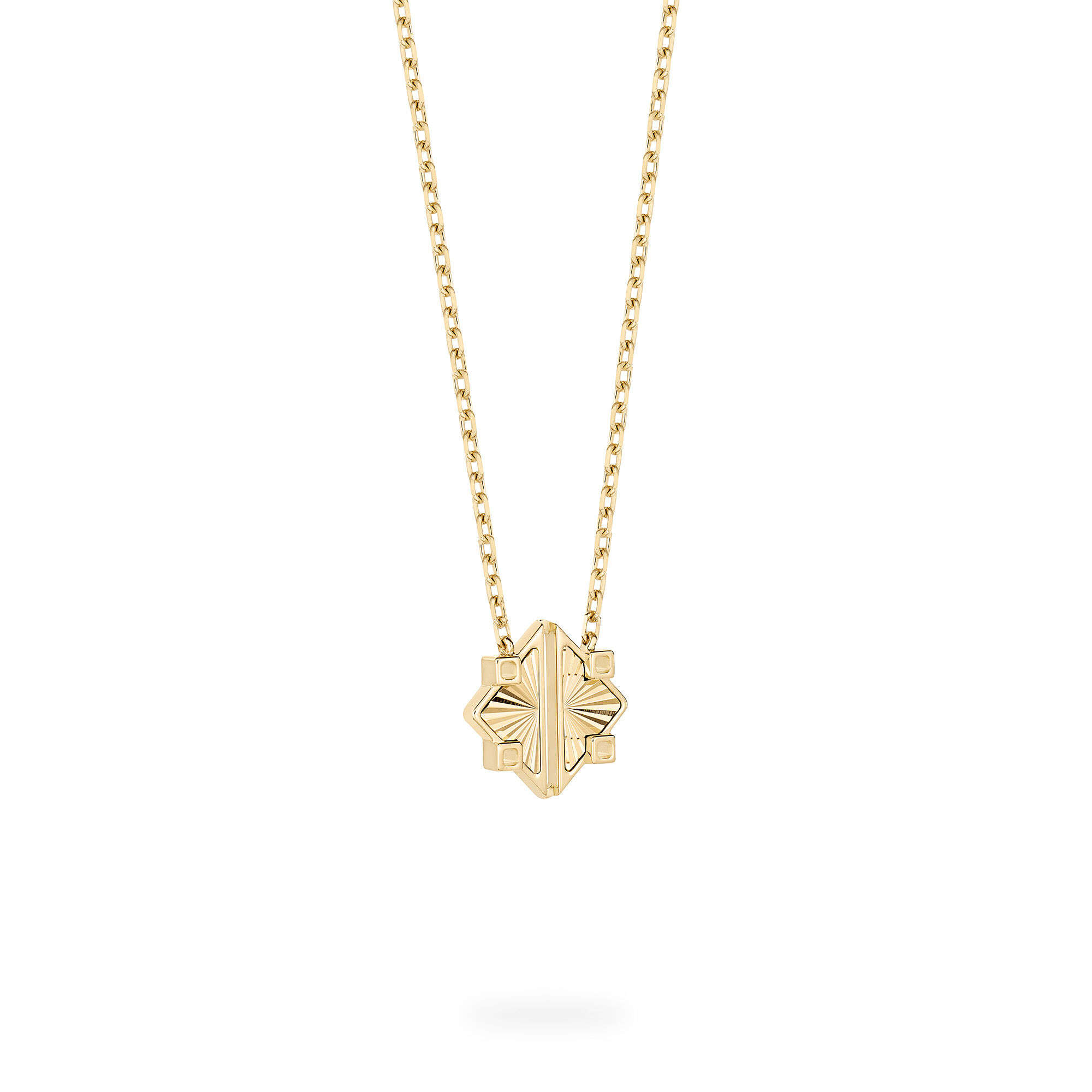 Guilloché Yellow Gold Pendant, X-Small