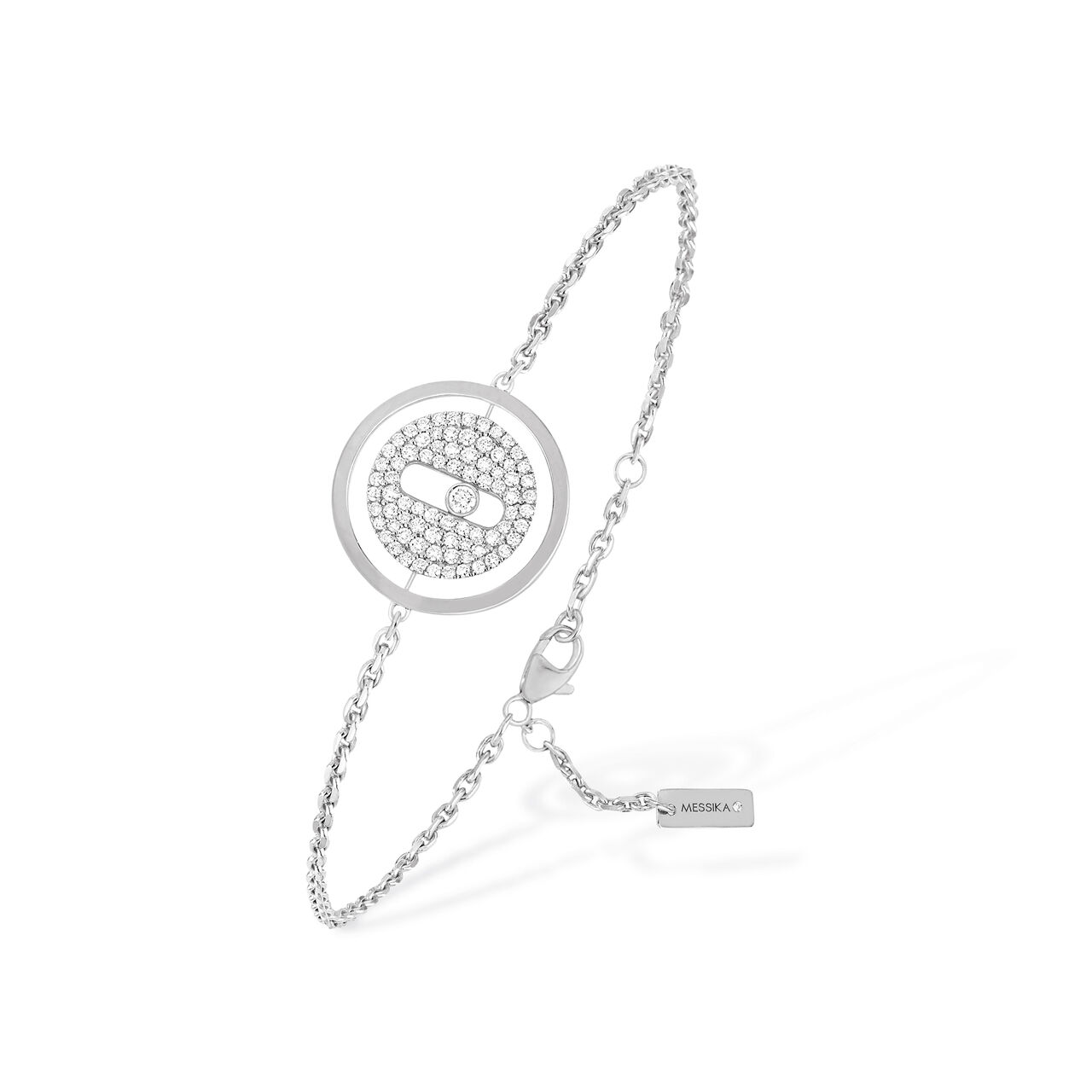 Lucky Move Small White Gold and Diamond Pavé Bracelet image number 0
