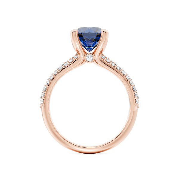Sapphire Rose Gold Pav&eacute; Solitaire Engagement Ring