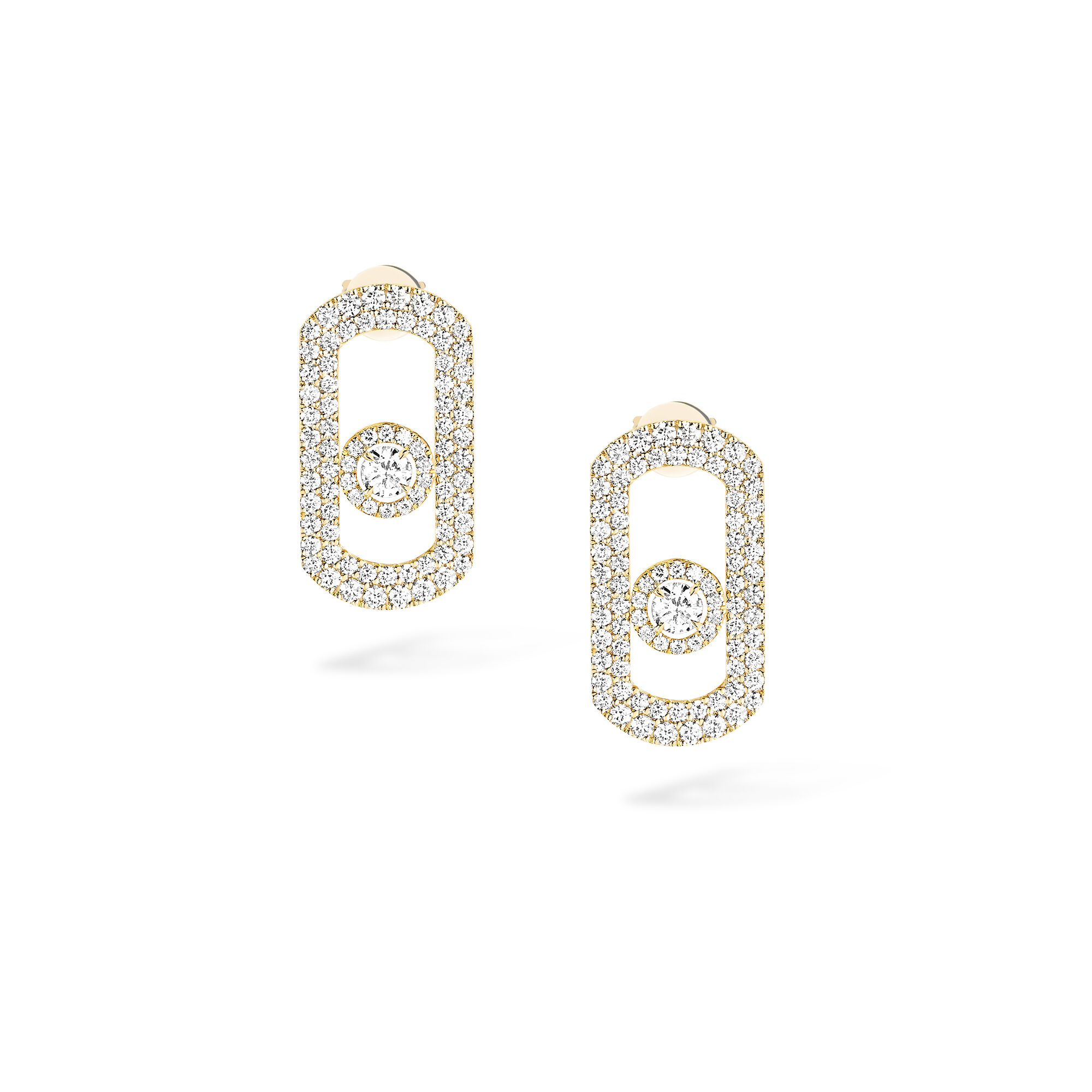 So Move Yellow Gold and Diamond Pavé Drop Earrings