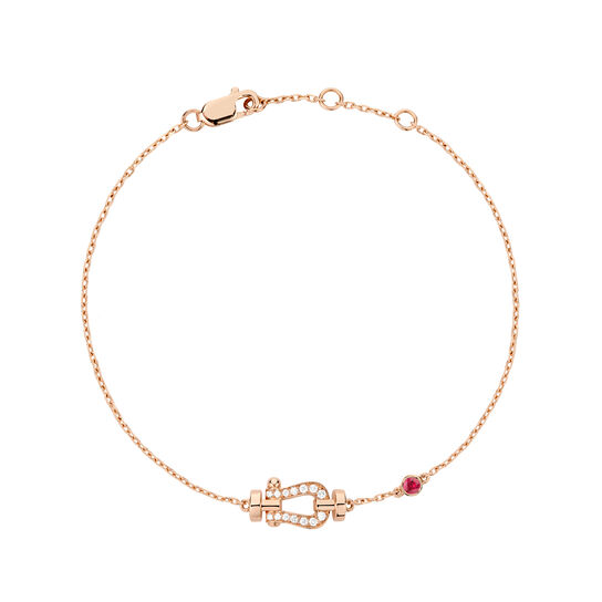 Small Fred Force 10 bracelet in rose gold with diamond and ruby accents image number 0