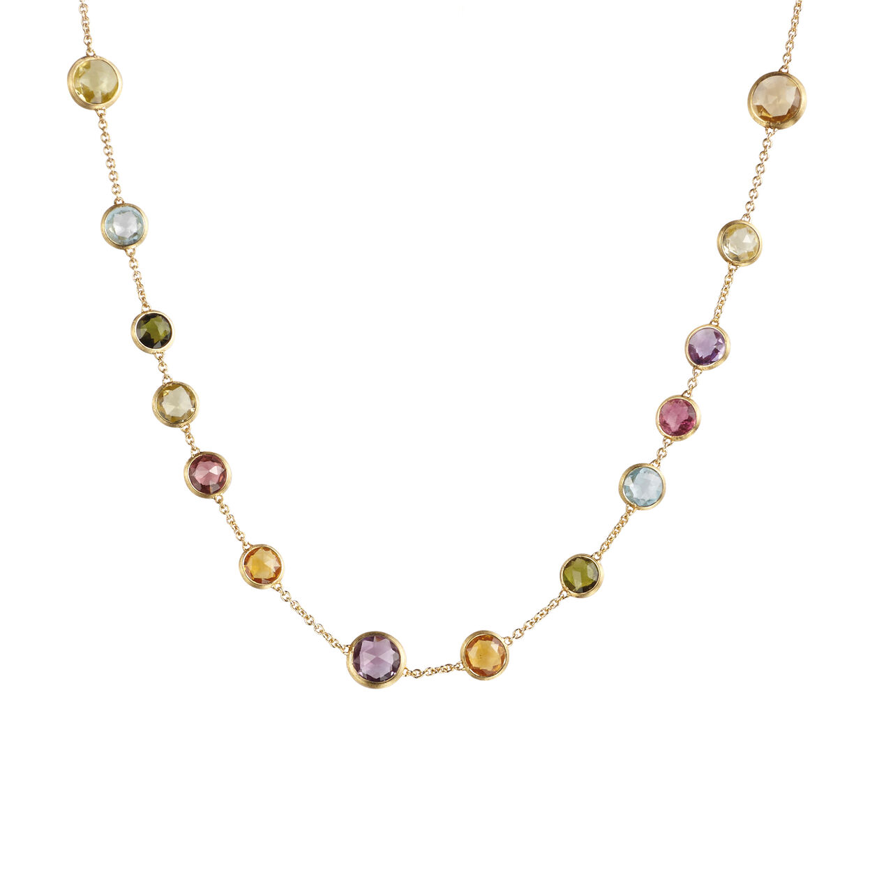 marco bicego jaipur color yellow gold mixed gemstone small bead necklace cb1304 mix01y02 image number 0