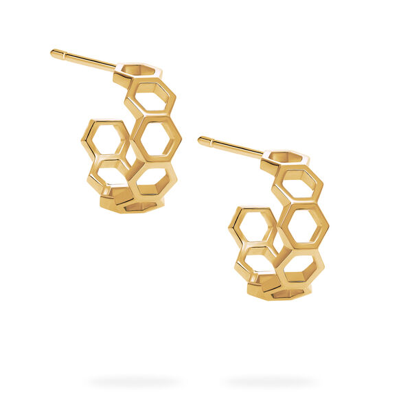 Yellow Gold Bee Chic 15 mm Hoop Earrings