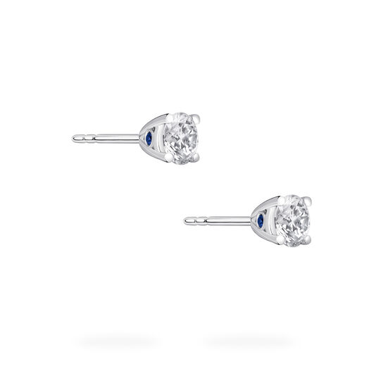 bijoux birks blue round solitaire diamond earrings image number 2