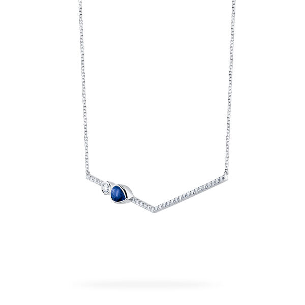 Sapphire and Diamond Chevron Necklace