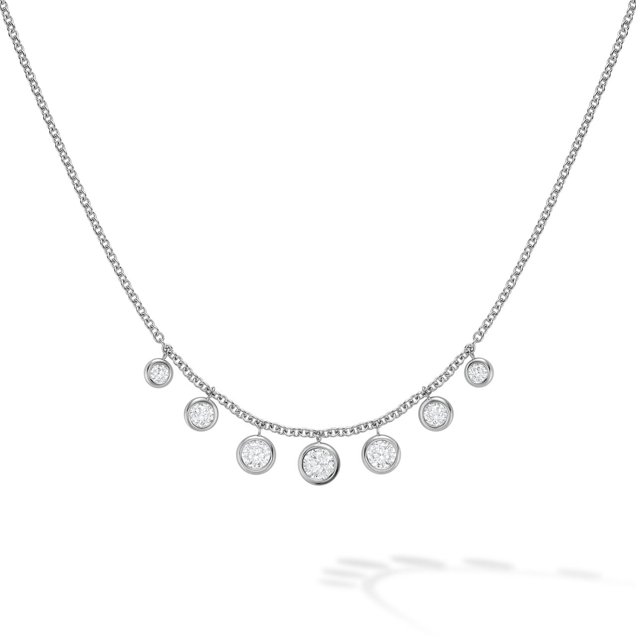 bijoux birks essentials white gold and small diamond drops necklace image number 0