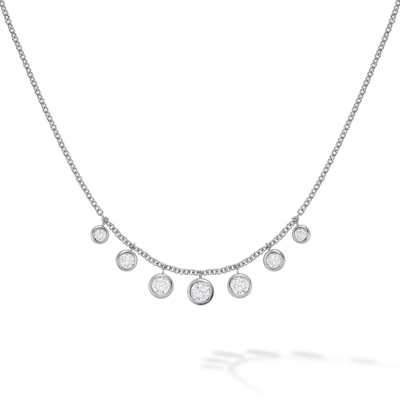 bijoux birks essentials white gold and small diamond drops necklace image number 0