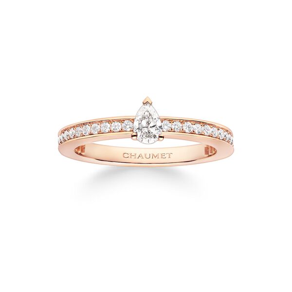 Bague Joséphine Éclat d'Éternité en or rose. pavé de diamants à partir de .17 Carat
