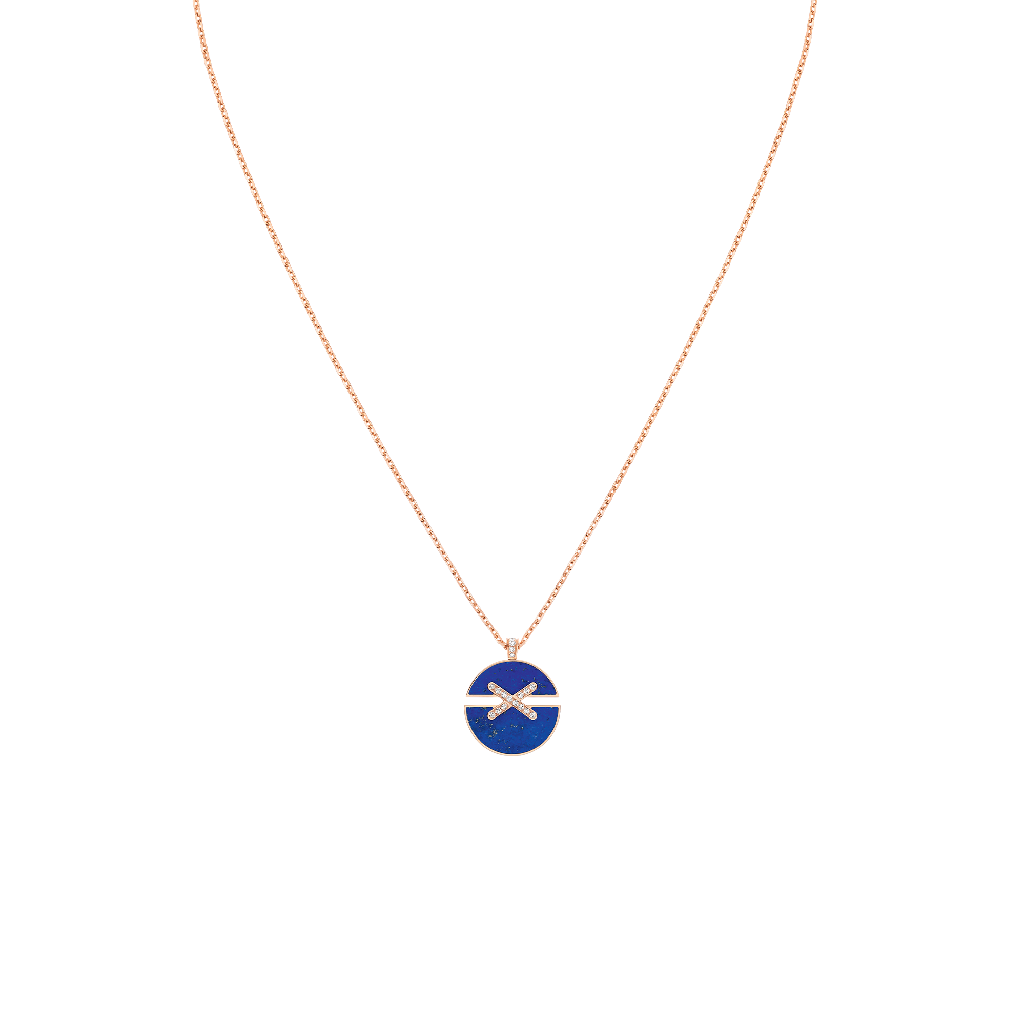 Jeux De Liens Harmony Rose Gold Pendant with Lapis Lazuli and Diamond