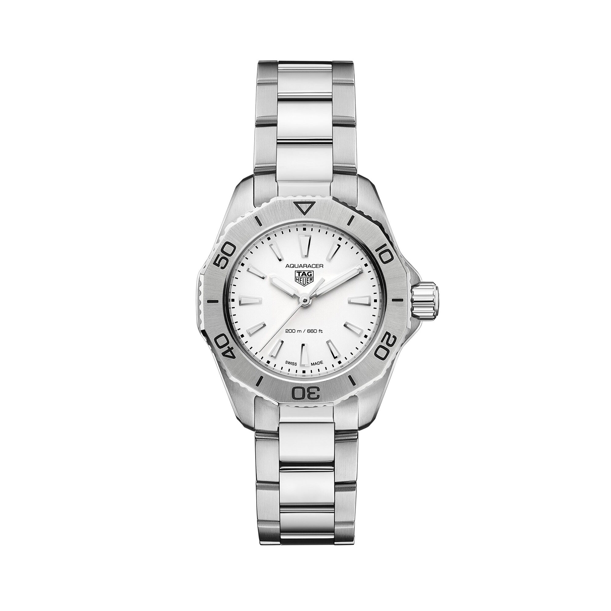 Tag Heuer Aquaracer Professional 200 Watch 30mm White Silver