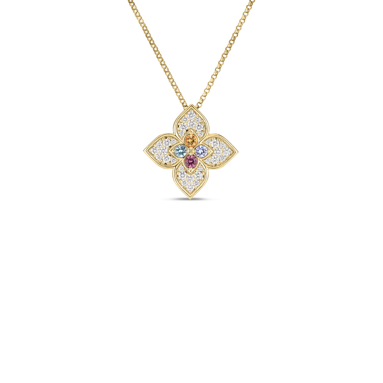 Pendentif Venetian Princess Carnevale en or rose, pierres mixtes et diamants, petit modèle image number 0
