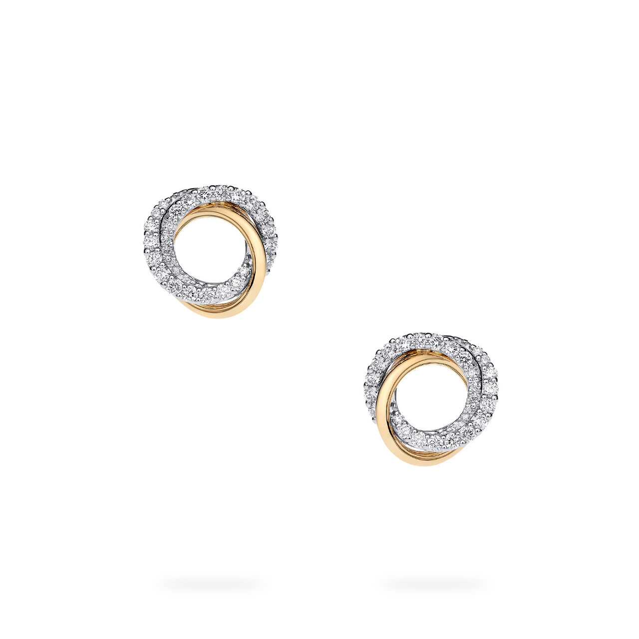 Birks Rosee du Matin Diamond and Yellow Gold Circle Earrings, Small image number 2