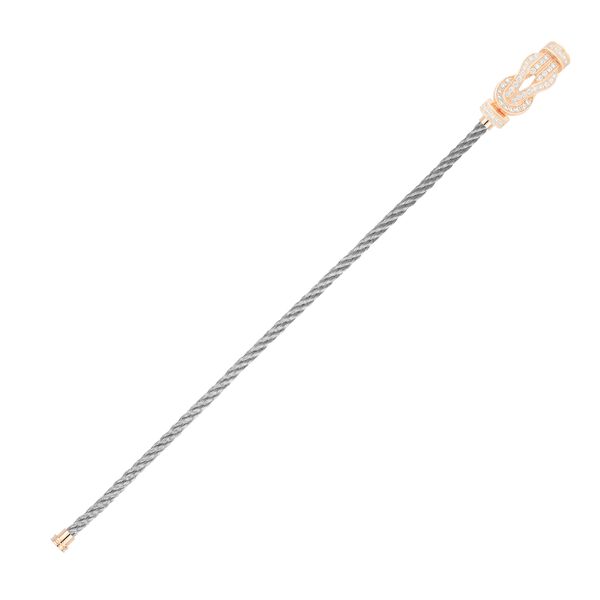 Bracelet cable Chance Infinie en or rose avec pavé de diamants, modèle moyen
