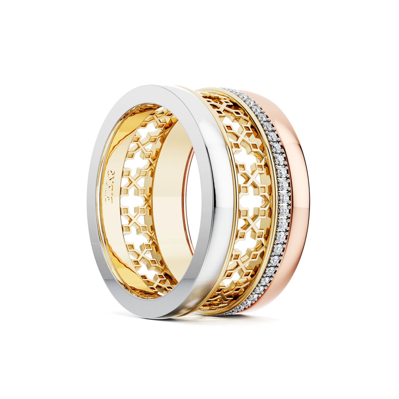 Birks Dare to Dream Diamond Ring, Tri-Gold image number 2