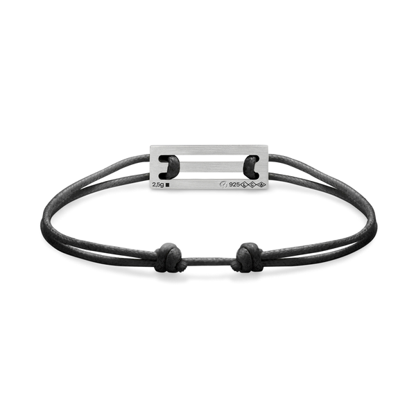 2.5g Silver Black Cord Bracelet